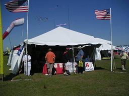 USUA Tent in Paradise City, Lakeland, FL - Sun 'n Fun 2004. (Click on image to view full size photo)